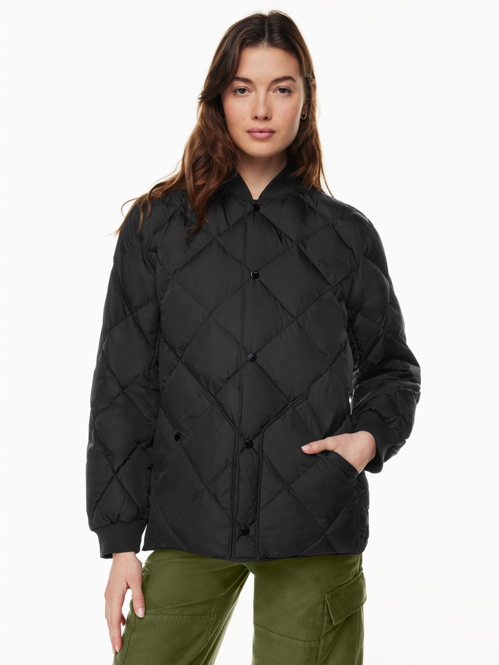 Aritzia Black Quilted Diamond Puffer Jacket